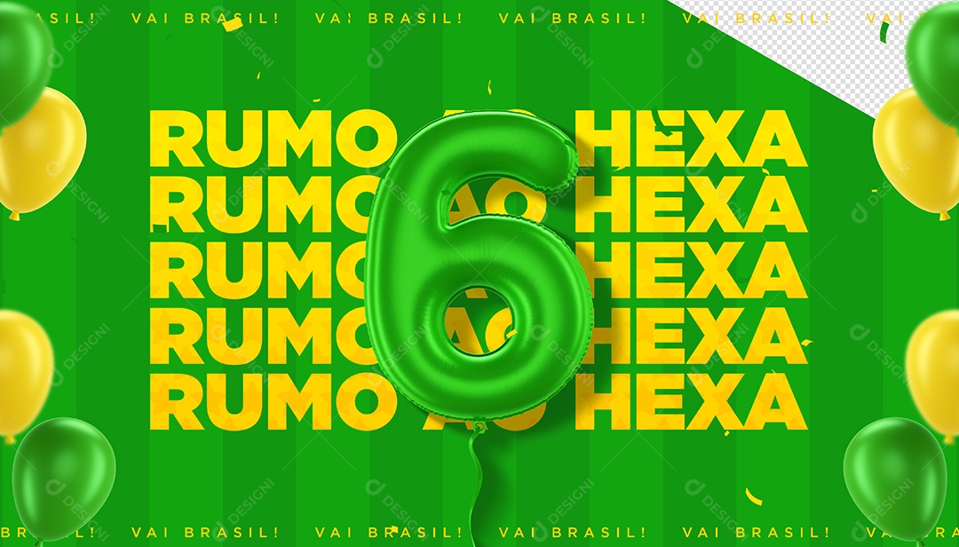 Banner Vai Brasil Rumo ao Hexa Social Media PSD Editável