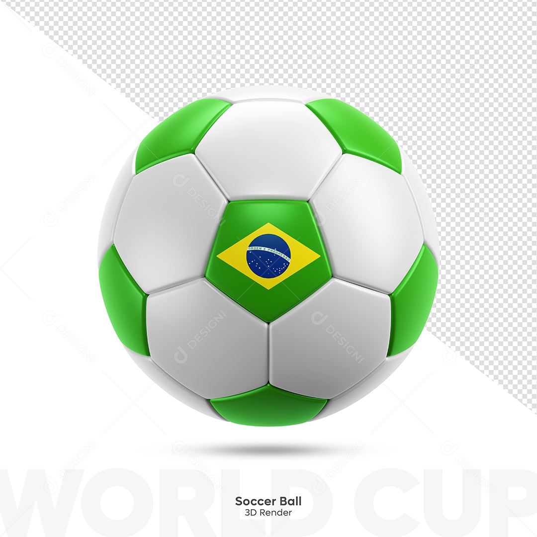 Bola do Brasil Elemento 3D Elemento para Composição PSD