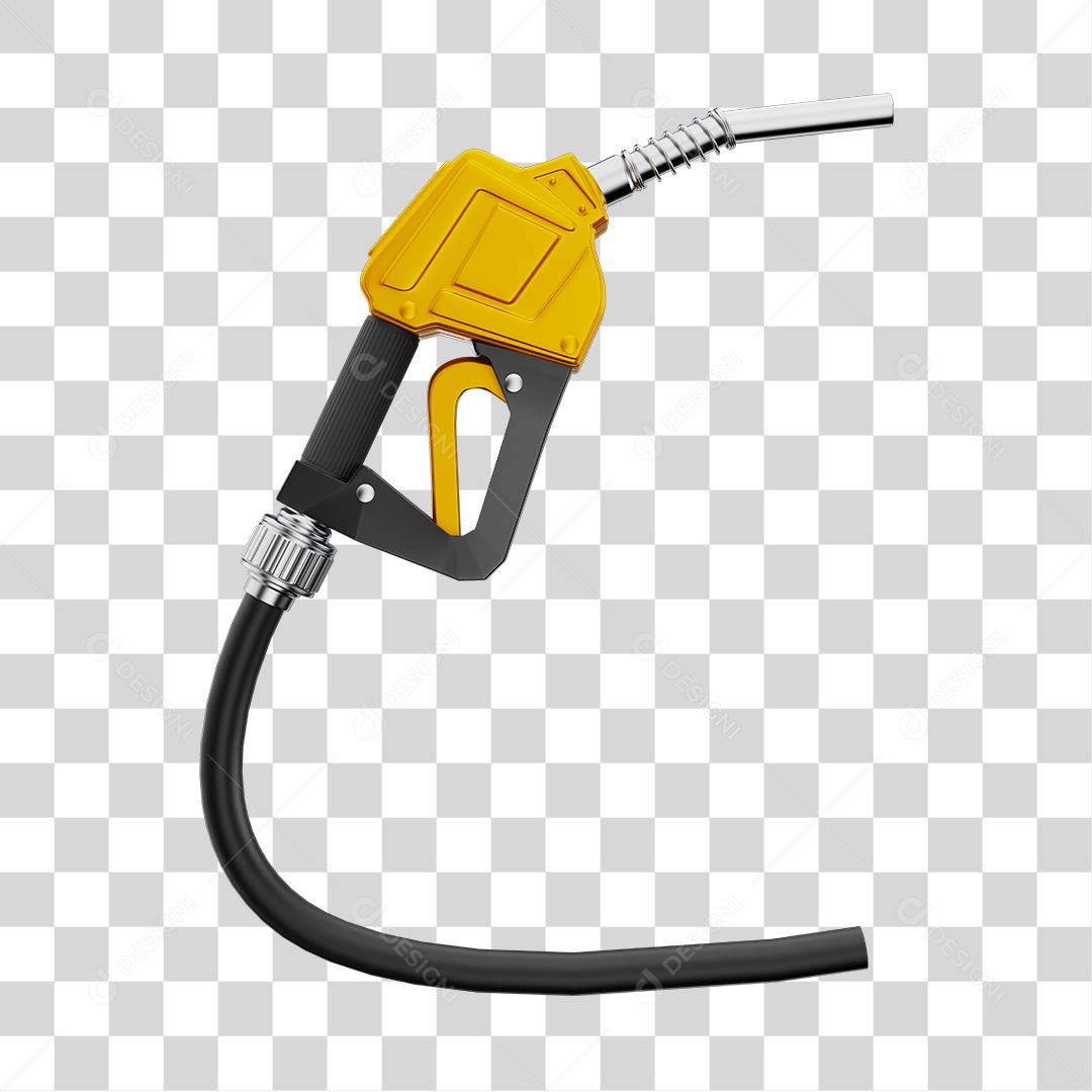 Bico de Abastecimento Para Combustível Amarelo Elemento 3D PNG