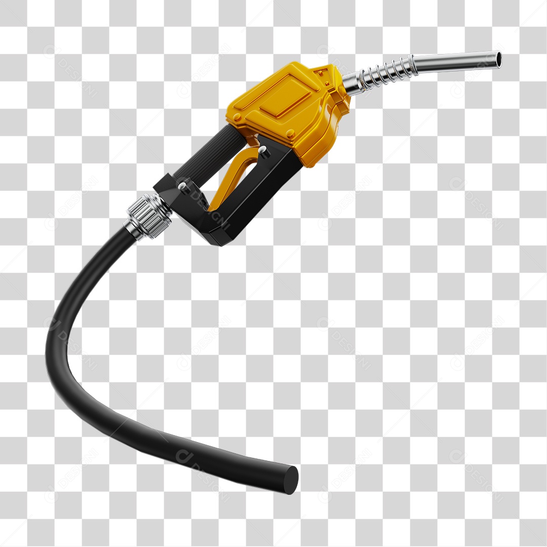 Bico de Abastecimento Para Combustível Amarelo Elemento 3D PNG