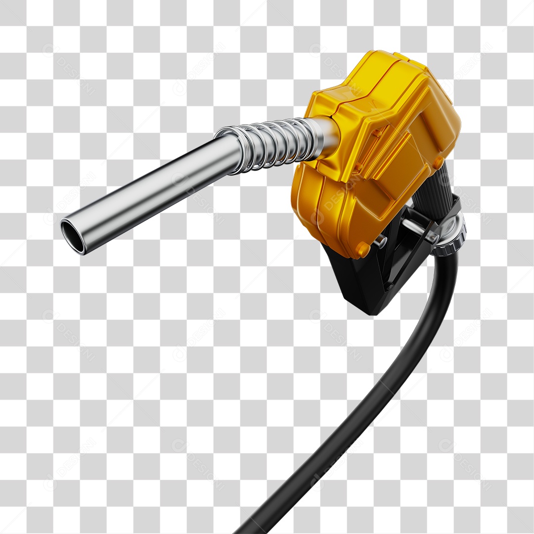 Bico de Abastecimento Para Combustível Amarelo Elemento 3D PNG