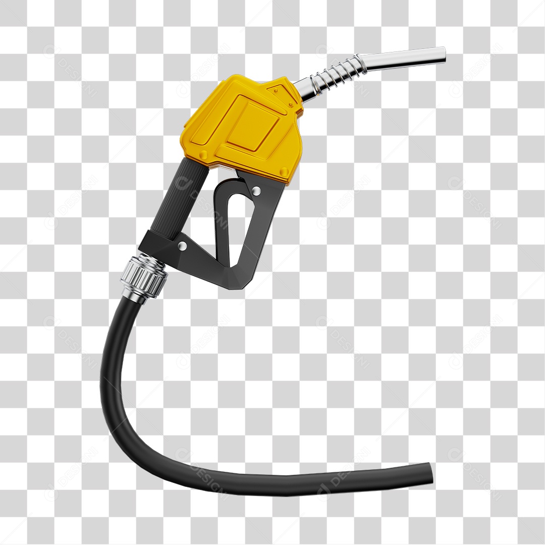 Bico de Abastecimento Para Combustível Amarelo Elemento 3D PNG