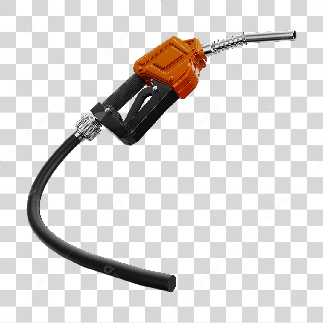 Bico de Abastecimento para Combustível Laranja Elemento 3D PNG