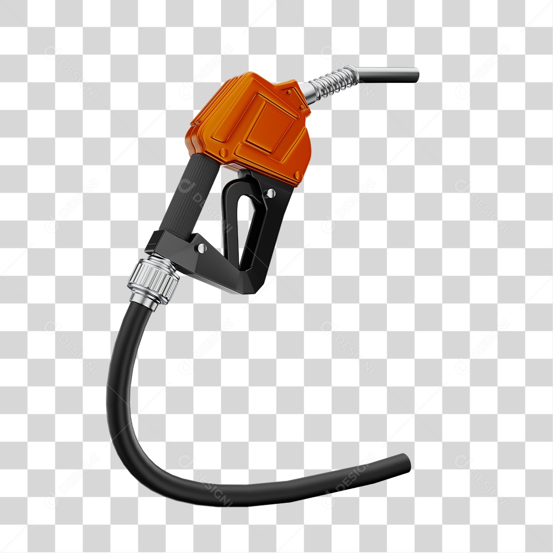 Bico de Abastecimento Para Combustível Laranja Elemento 3D PNG