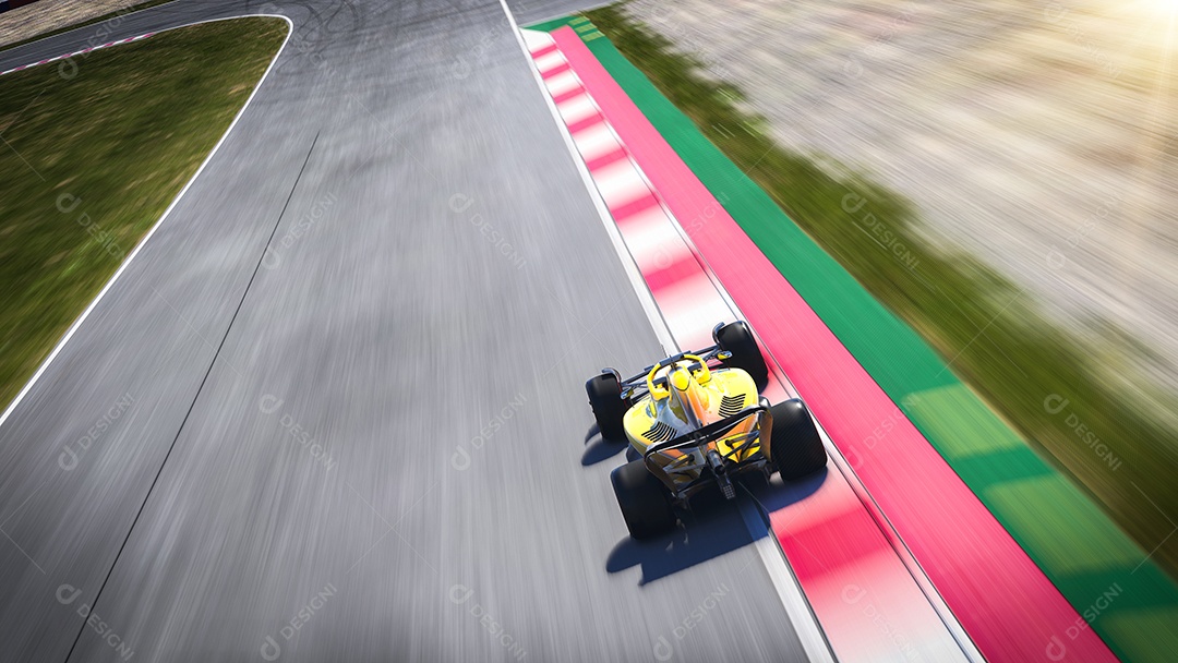 Racing car running on the track