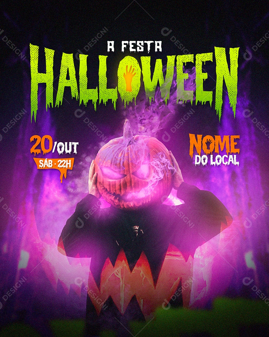 Social Media Halloween Evento Show Flyer Dia das Bruxas PSD Editável