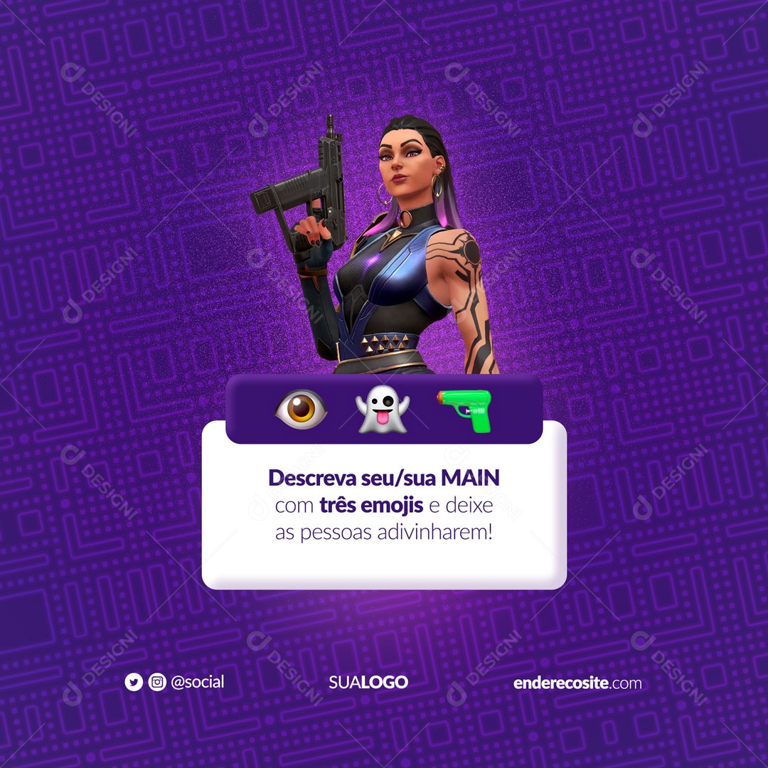 Social Media Games Gamer Jogos PSD Editável