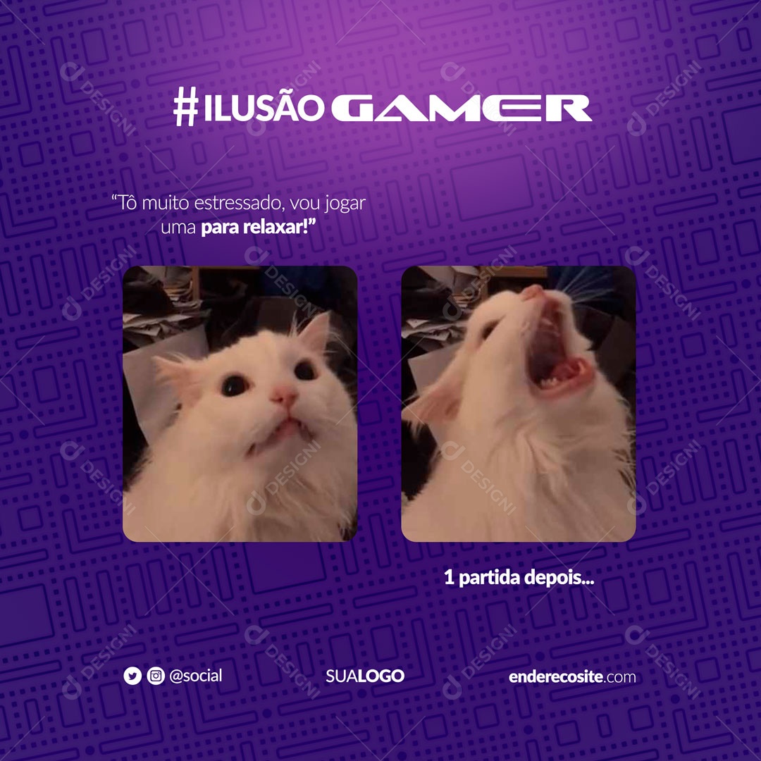 Social Media Meme Gamer Games Social Media PSD Editável