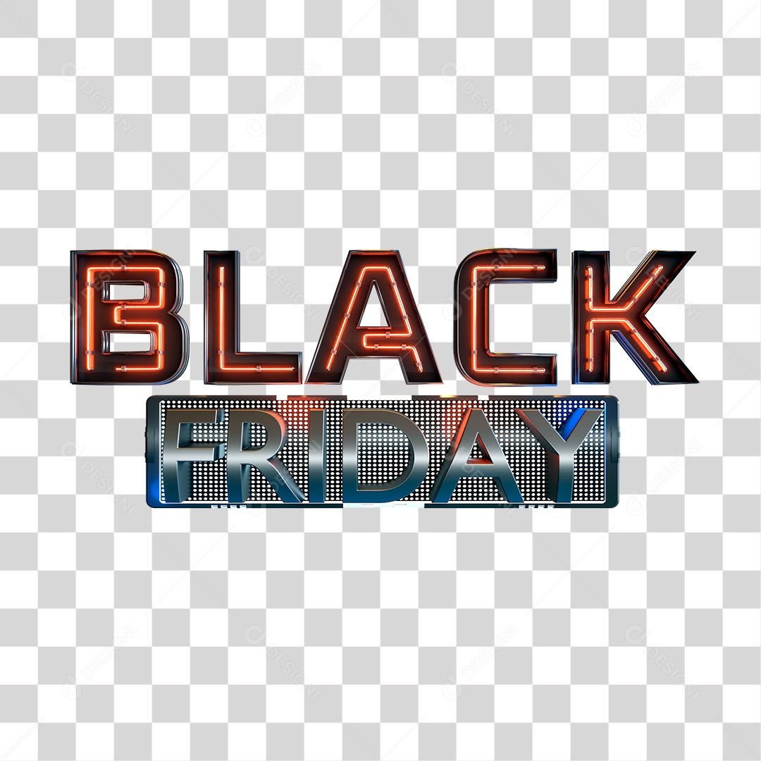 Black Friday Texto 3D Para Composição PNG Transparente