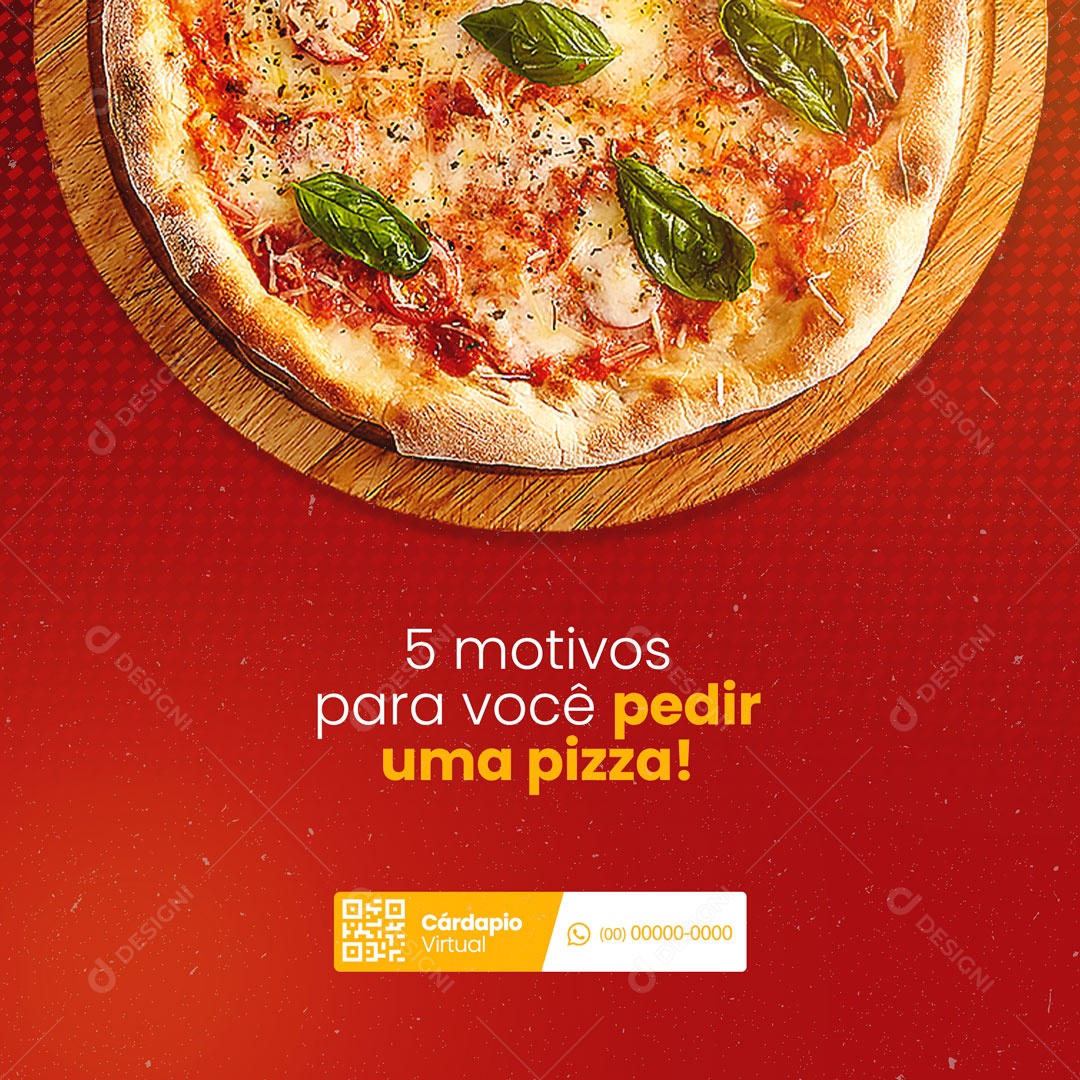 Social Media Pizzaria Pizza PSD Editável