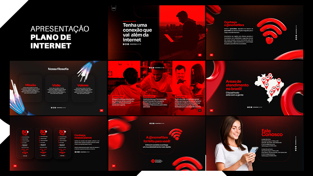 Apresentação Comercial Planos de Internet PSD Editável