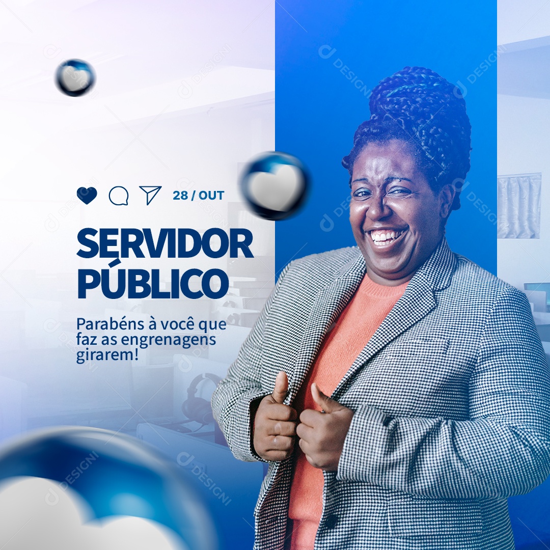 Social Media Dia do Servidor Público 28 de Outubro PSD Editável