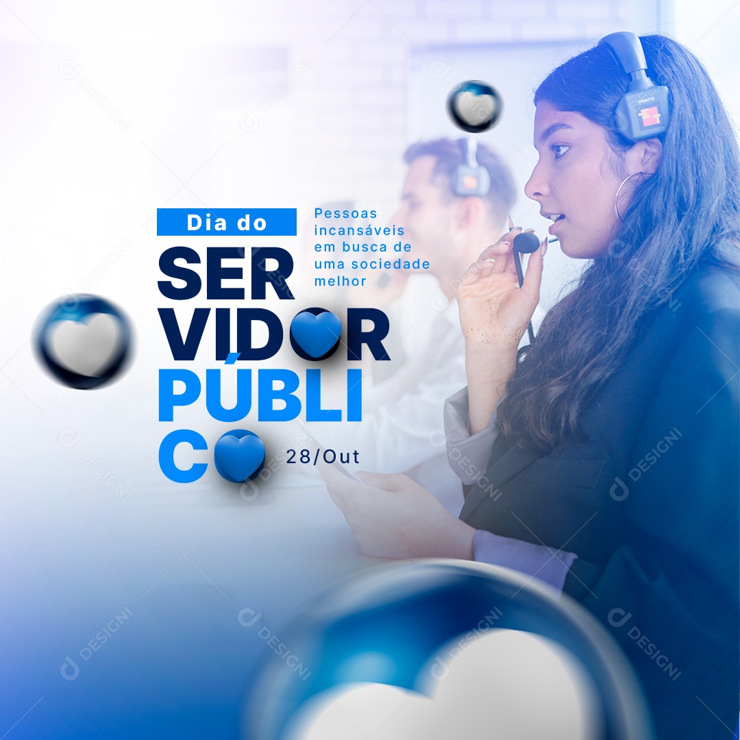 Social Media Dia do Servidor Público 28 de Outubro PSD Editável