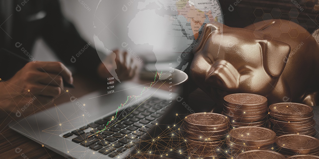 Câmbio, transferência de dinheiro, tecnologia financeira FinTech, relatório de economia