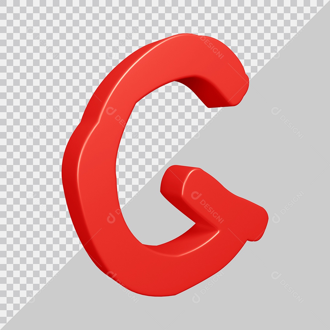 Elemento 3D Para Composição Letra G Vermelha PSD