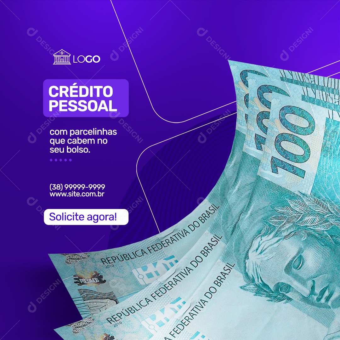 Crédito Pessoal Empréstimo Social Media PSD Editável