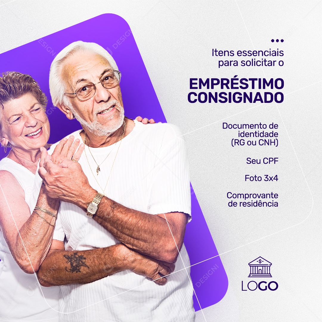 Itens Essenciais para Solicitar o Empréstimo Consignado Social Media PSD Editável