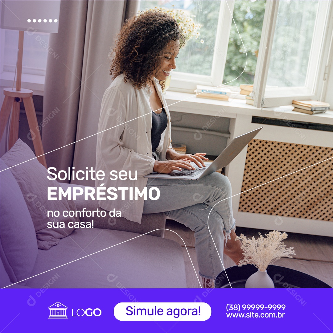 Solicite seu Empréstimo no Conforto da sua Casa Social Media PSD Editável