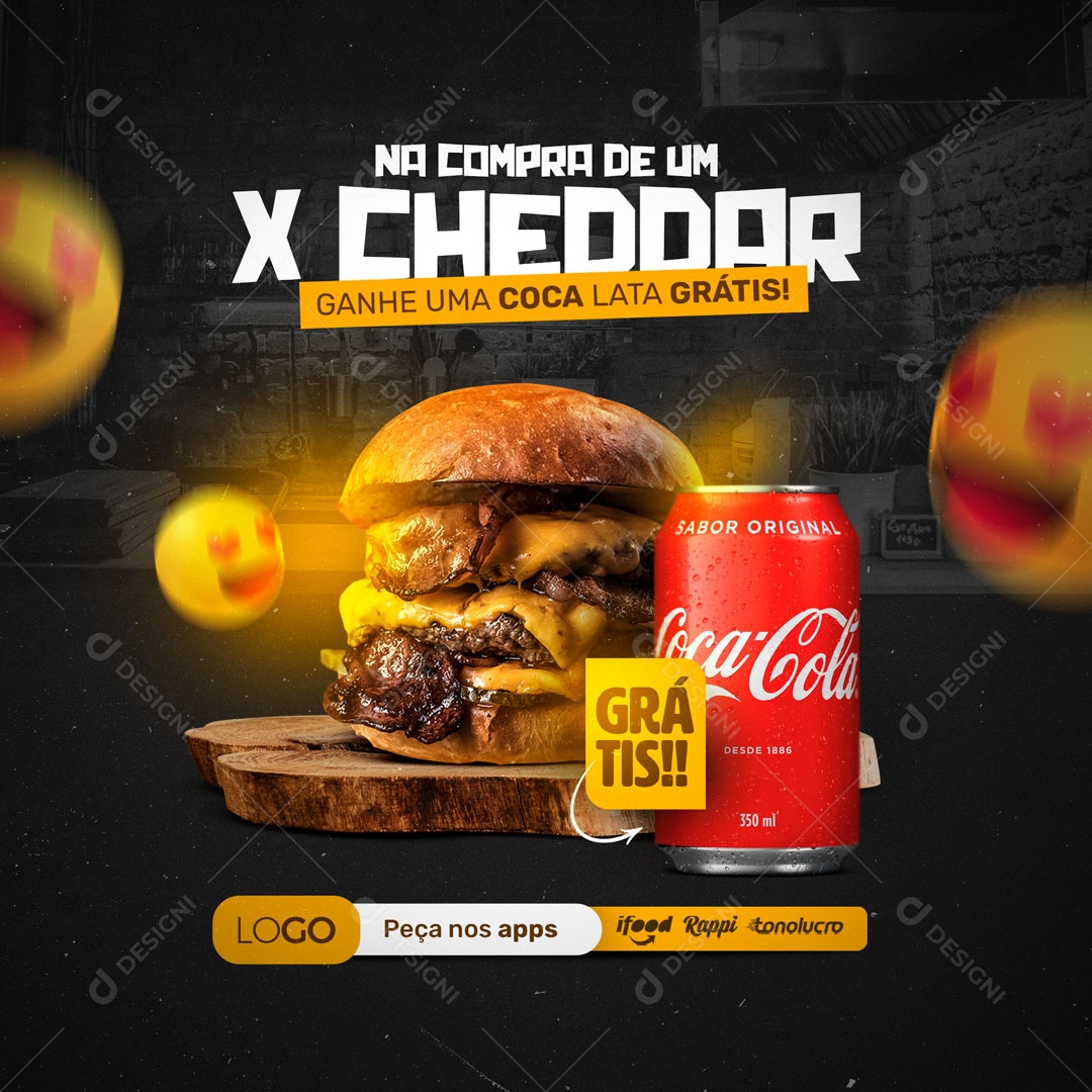 Social Media Hambúrgueria Burguer Combo PSD Editável