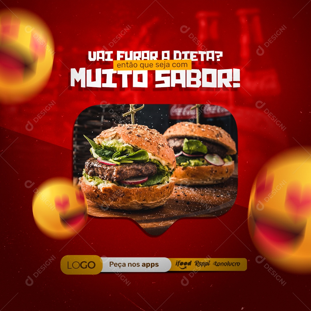 Hambúrgueria Burguer Sabor Incomparável Social Media  PSD Editável