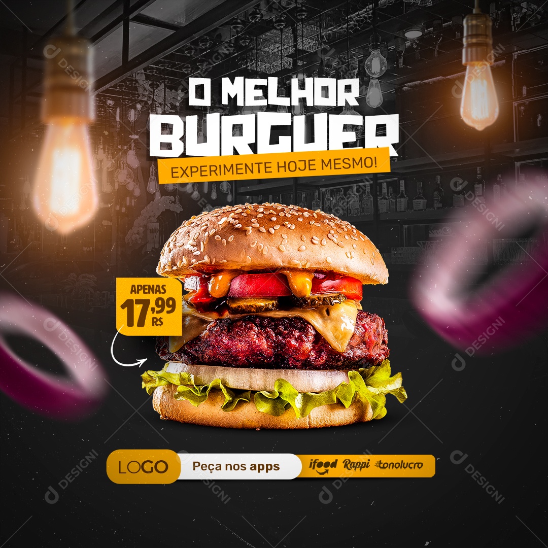 O Melhor Burguer Hamburgueria Social Media PSD Editável