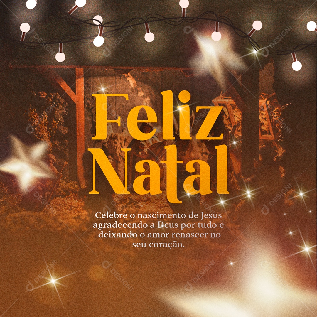 Celebre o Nascimento de Jesus Feliz Natal Social Media PSD Editável