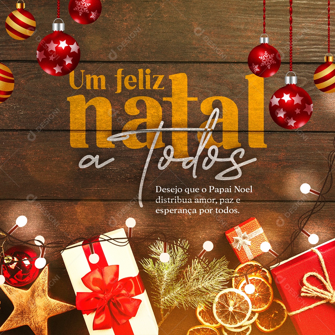 Desejo Que o Papai Noel Distribua Amor Feliz Natal Social Media PSD Editável