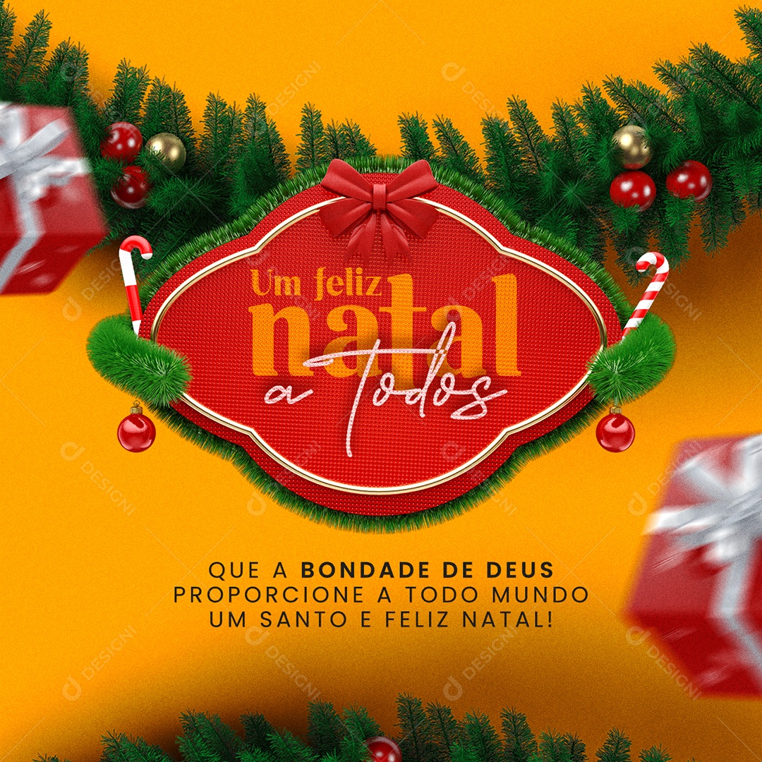 Que a Bondade de Deus Um Feliz Natal Social Media PSD Editável