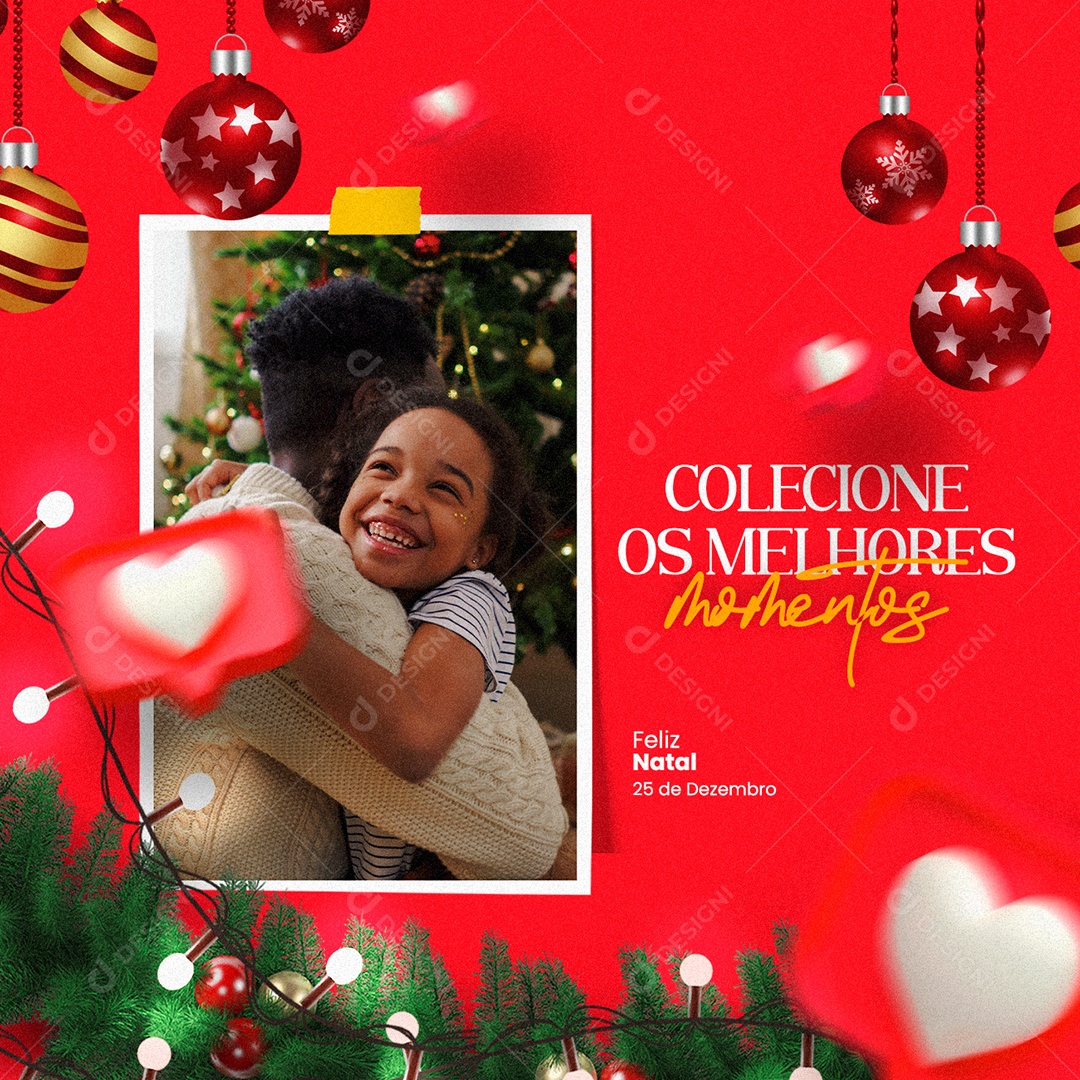 Colecione os Melhores Momentos Feliz Natal Social Media PSD Editável