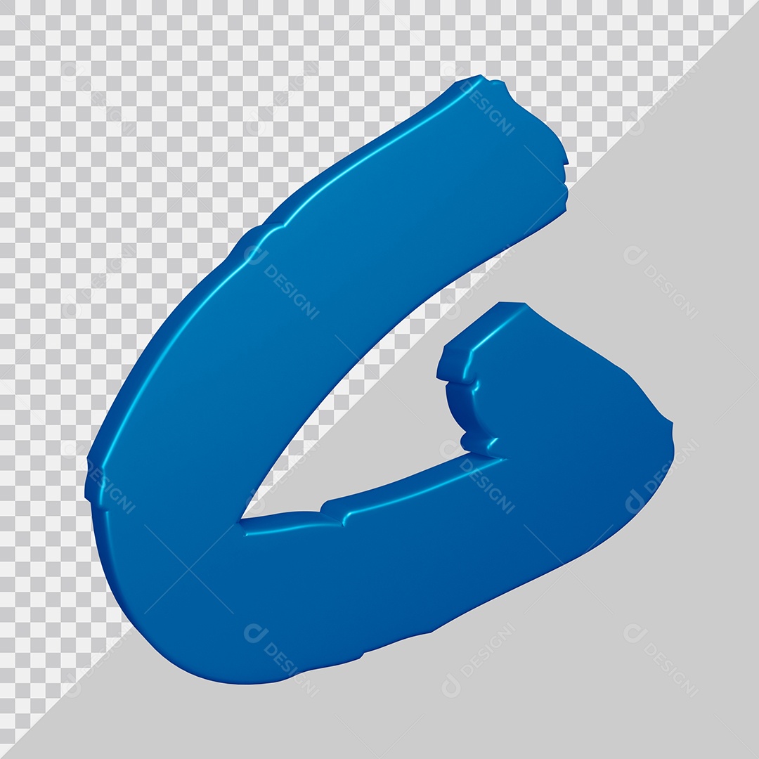 Elemento 3D Para Composição Letra G Azul PSD