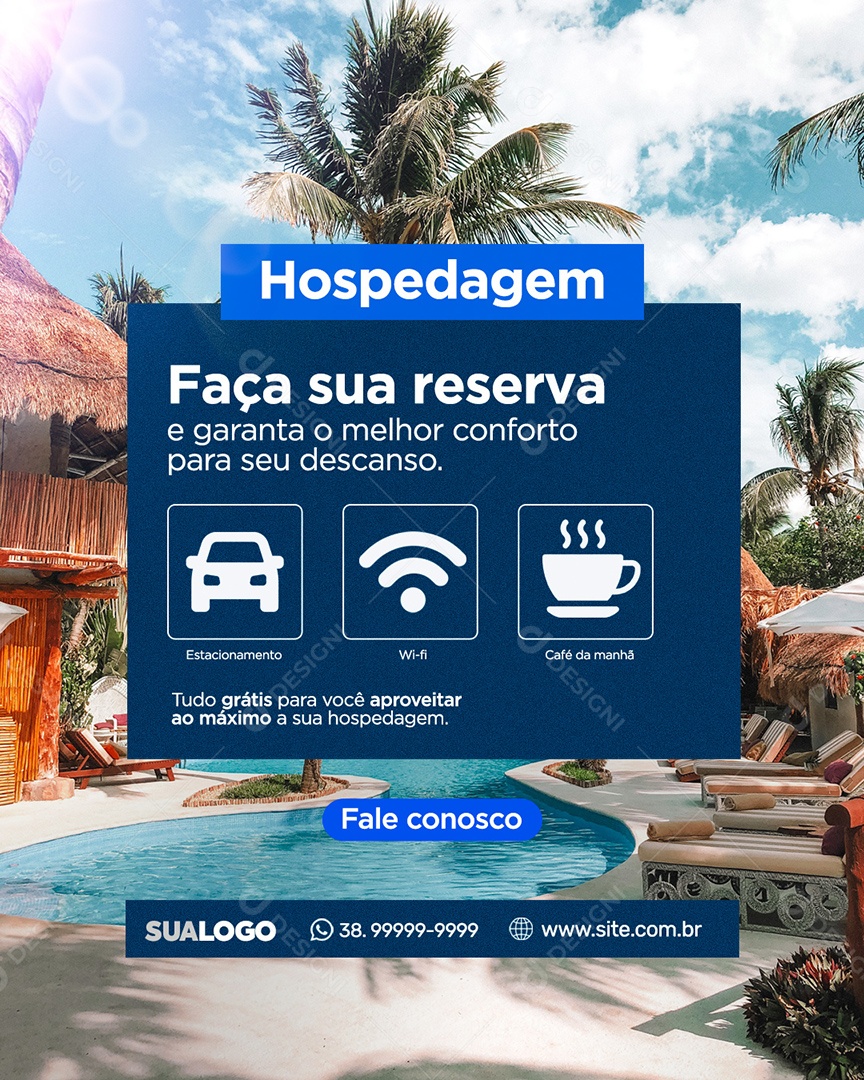 Social Media Agência de Viagens Pacotes de Viagens Hospedagem PSD Editvável