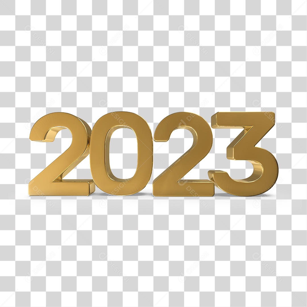 Número 3D 2023 Ano Novo PNG Transparente Sem Fundo