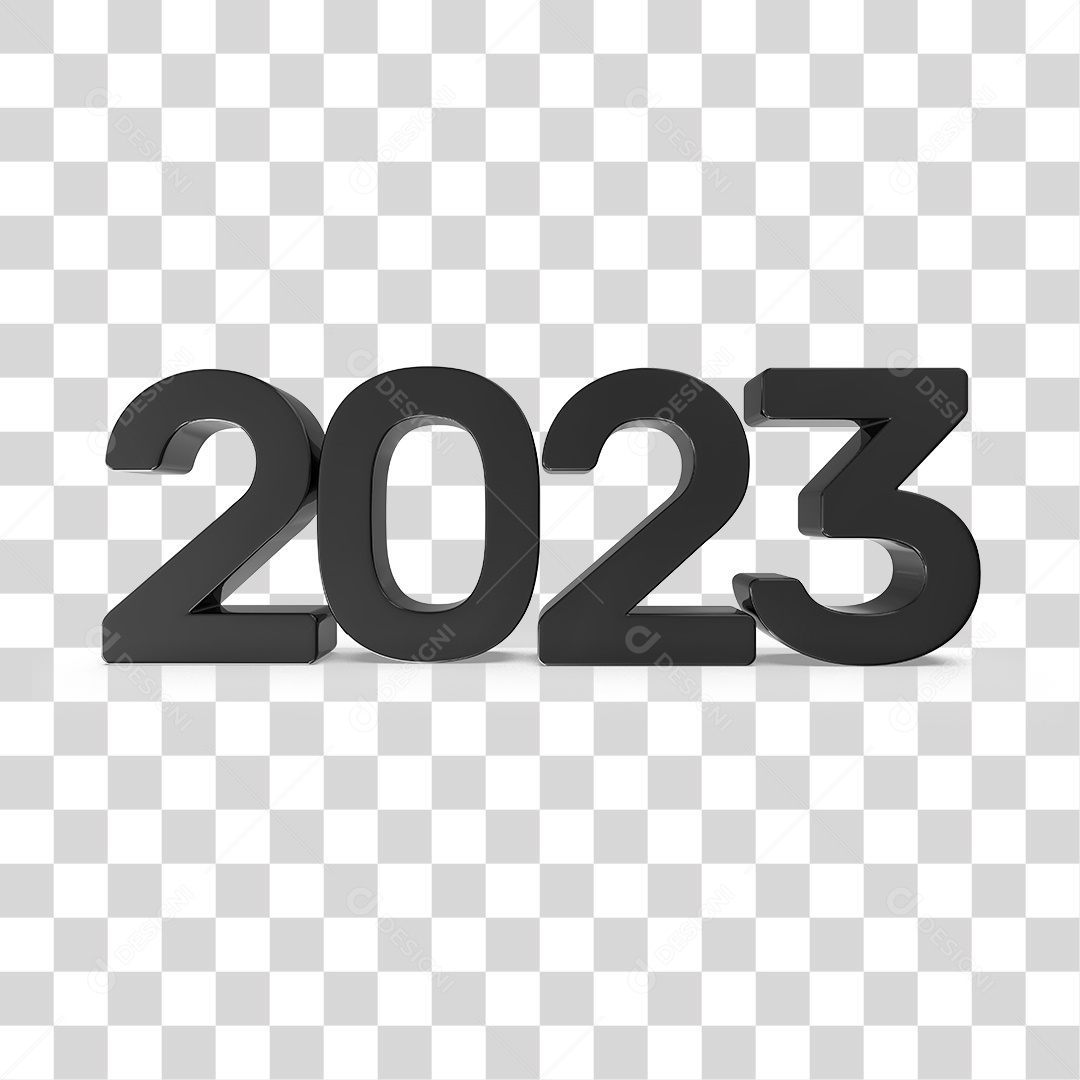 Número 3D 2023 Ano Novo PNG Transparente Sem Fundo