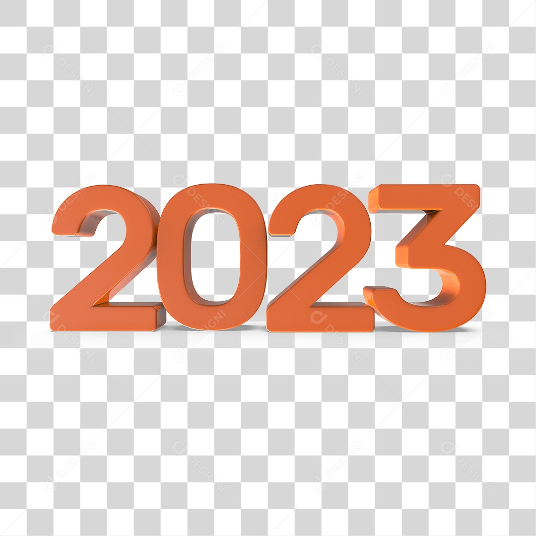 Número 3D 2023 Ano Novo PNG Transparente Sem Fundo