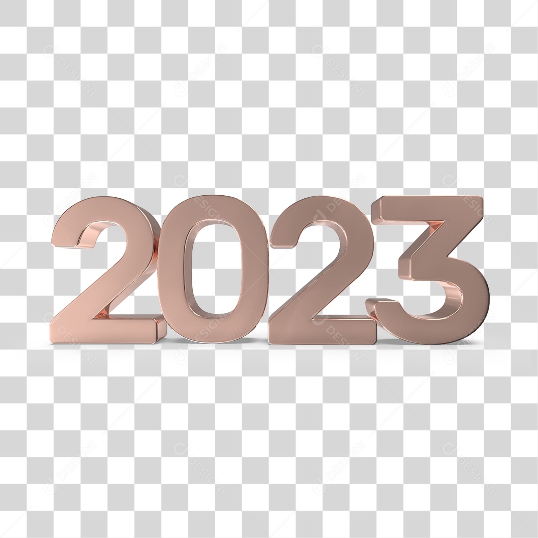 Número 3D 2023 Ano Novo PNG Transparente Sem Fundo