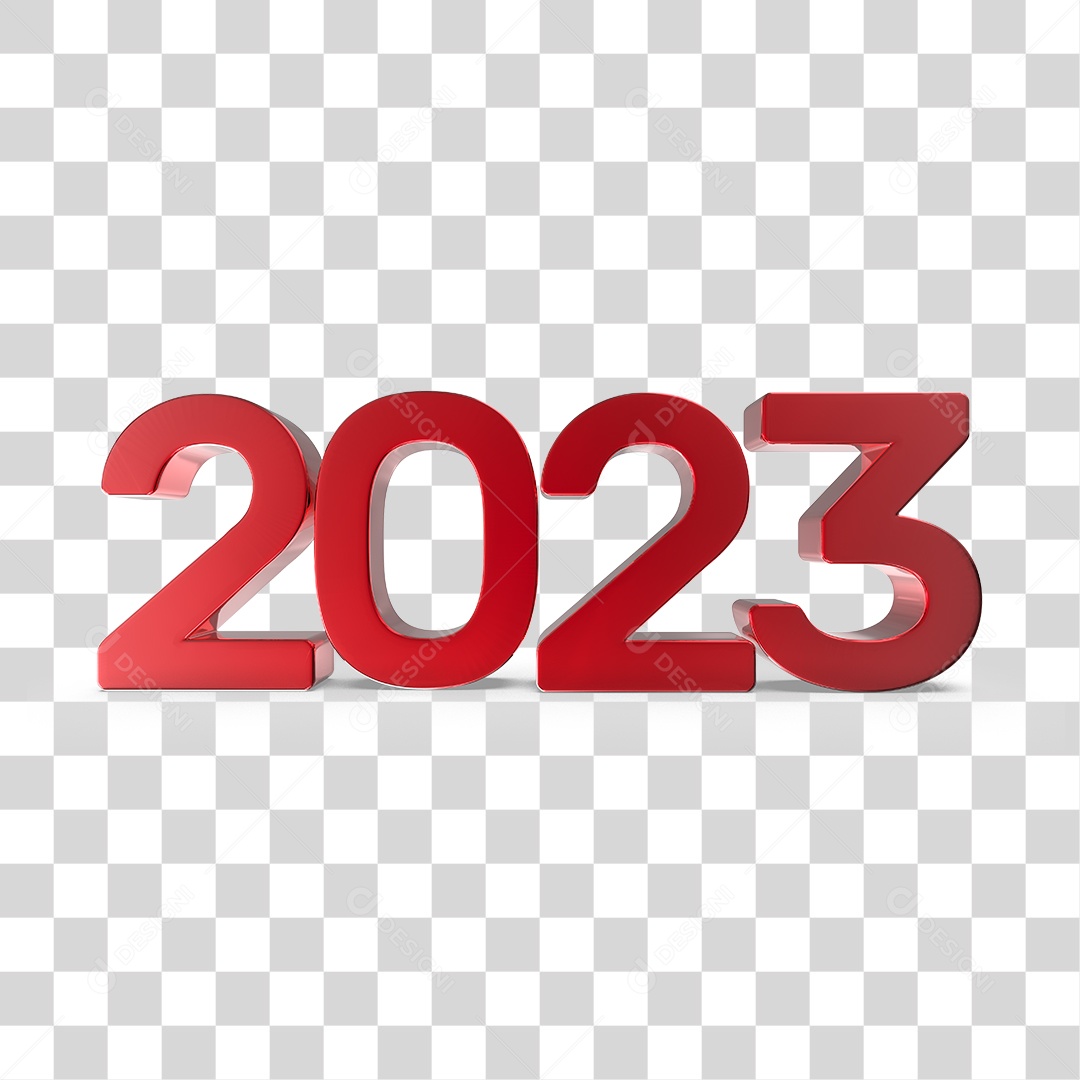 Número 3D 2023 Ano Novo PNG Transparente Sem Fundo