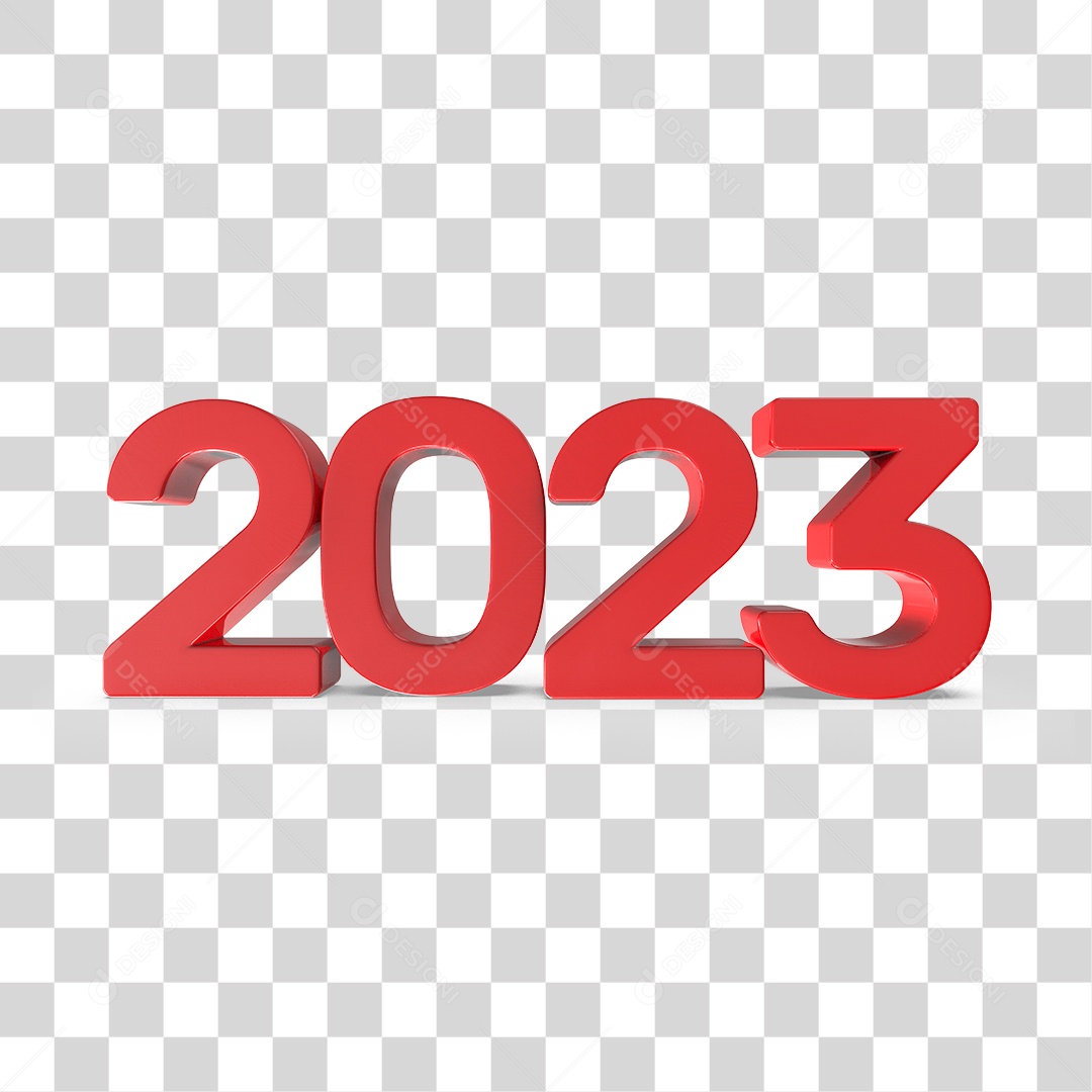 Número 3D 2023 Ano Novo PNG Transparente Sem Fundo