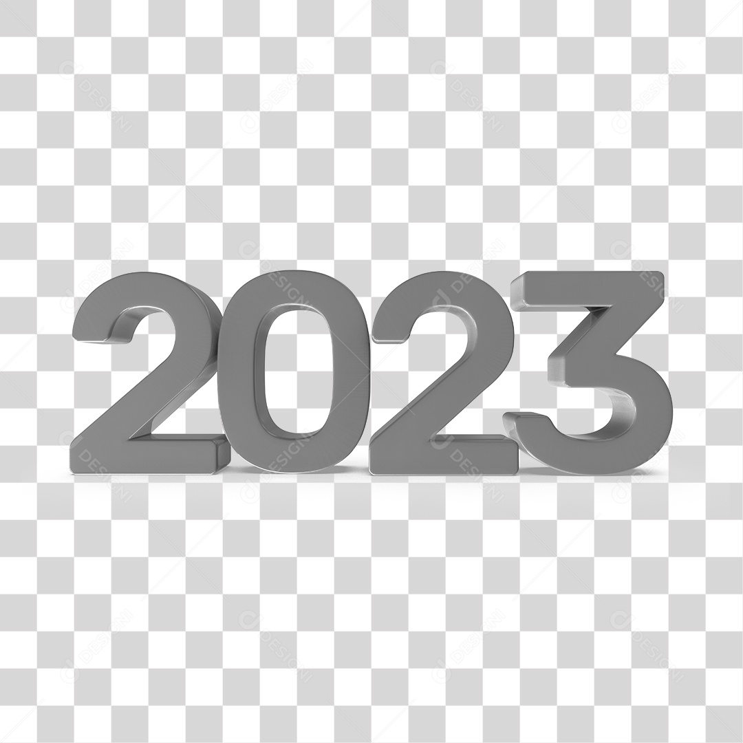 Número 3D 2023 Ano Novo PNG Transparente Sem Fundo