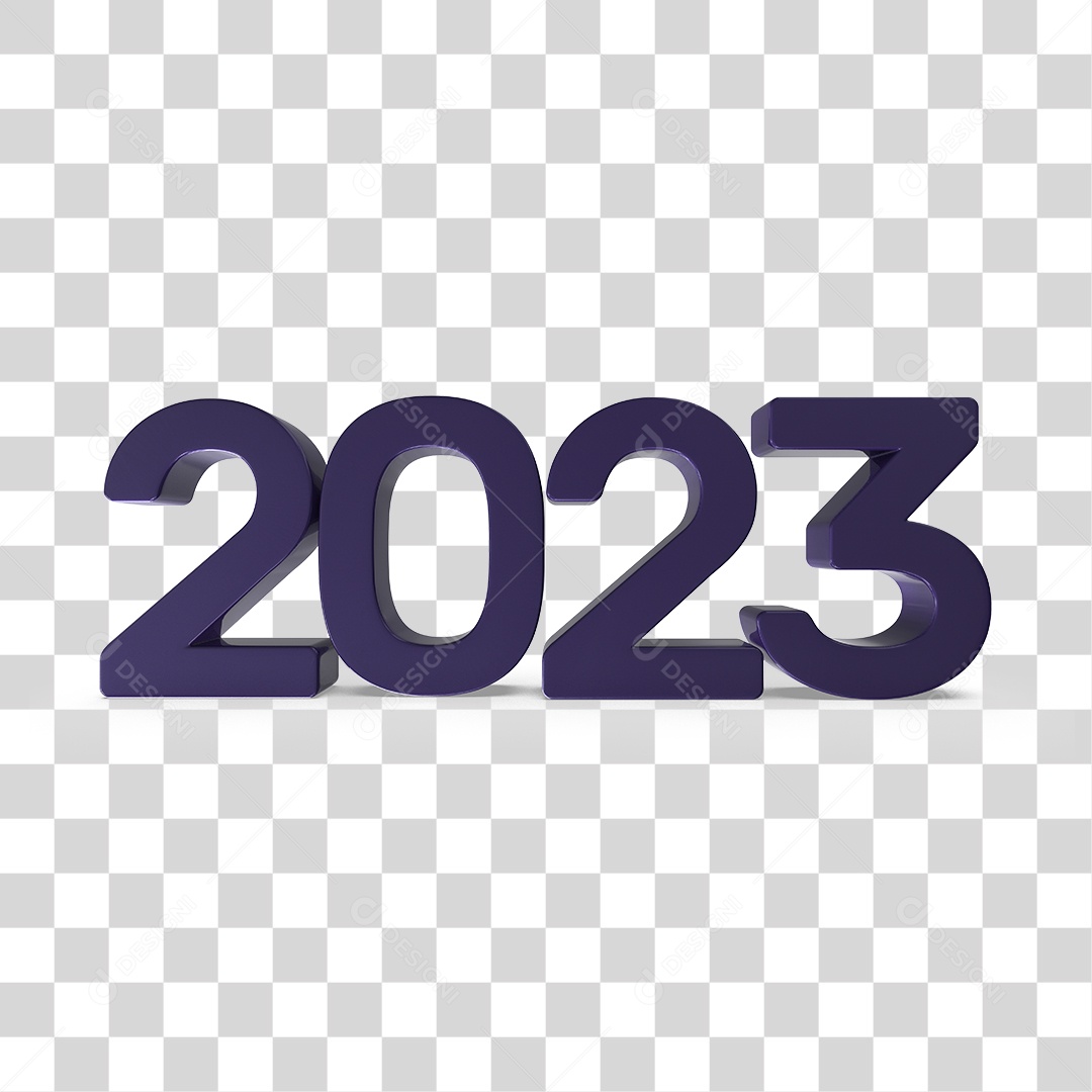 Número 3D 2023 Ano Novo PNG Transparente Sem Fundo