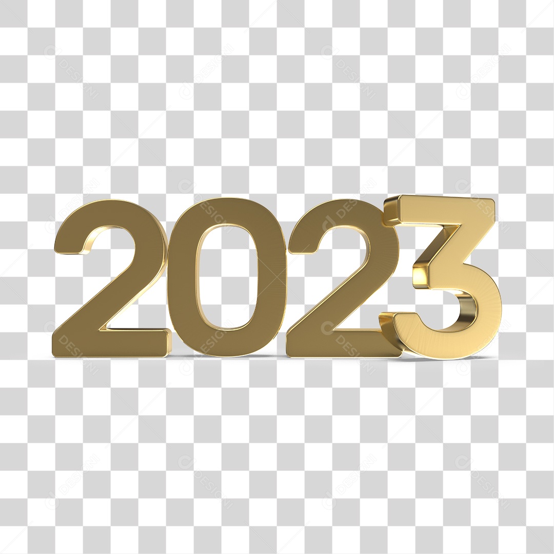 Número 3D 2023 Ano Novo PNG Transparente Sem Fundo