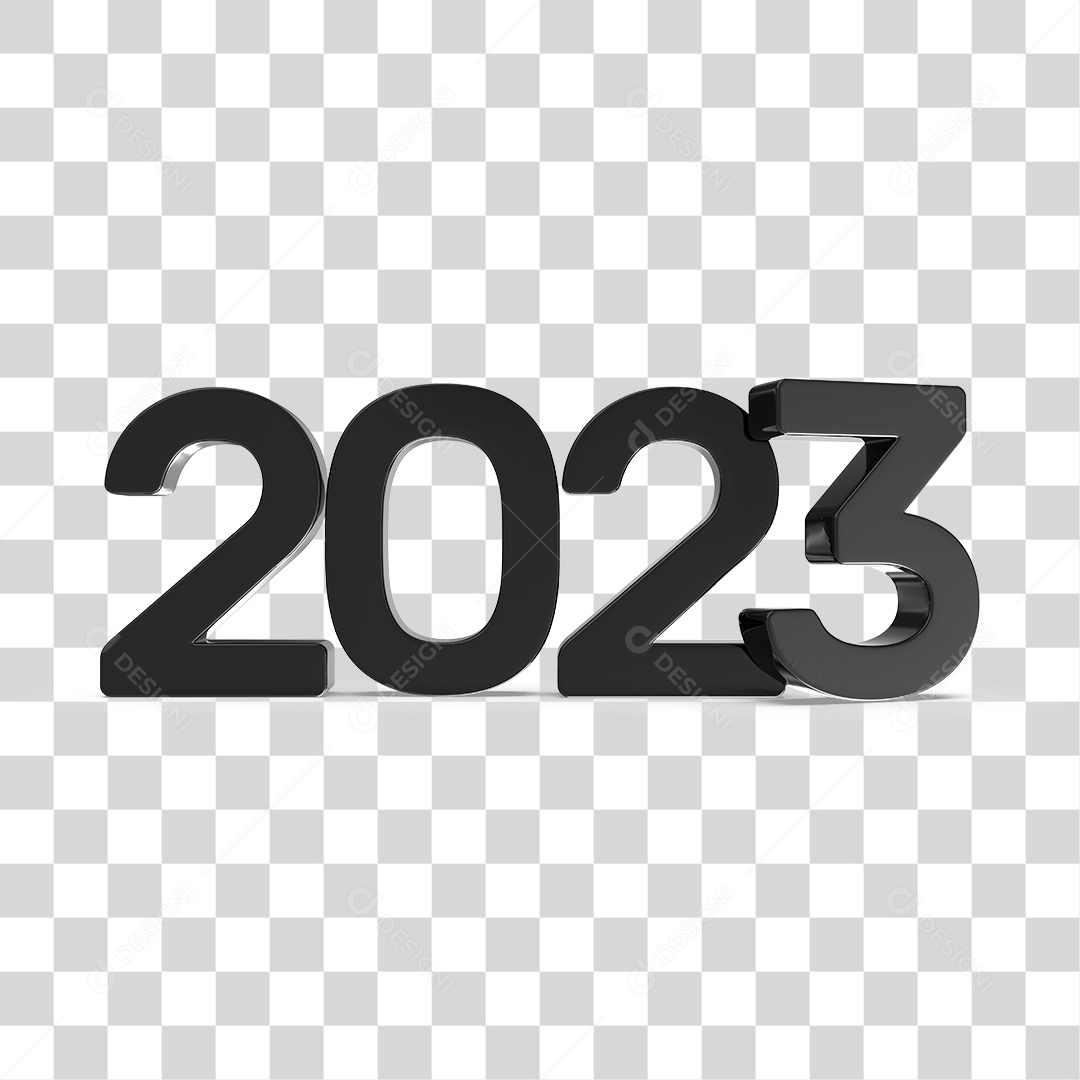 Número 3D 2023 Ano Novo PNG Transparente Sem Fundo