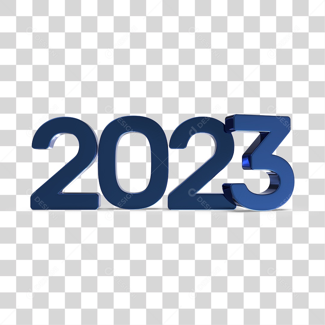 Número 3D 2023 Ano Novo PNG Transparente Sem Fundo