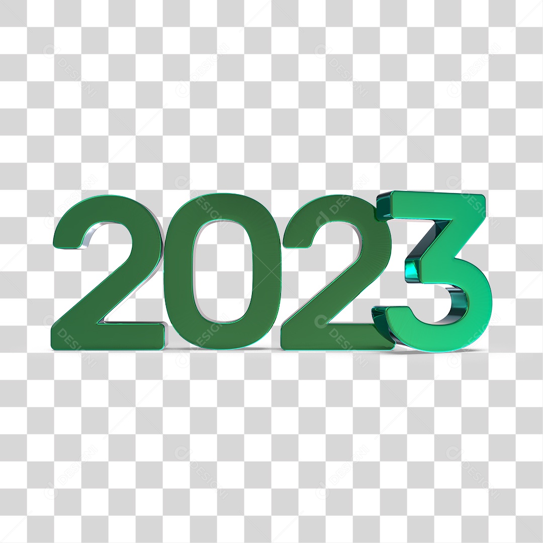 Número 3D 2023 Ano Novo PNG Transparente Sem Fundo