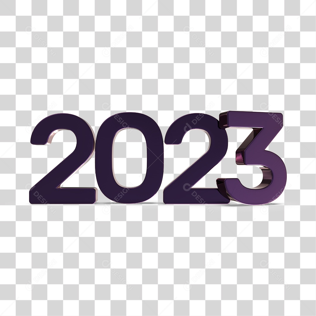 Número 3D 2023 Ano Novo PNG Transparente Sem Fundo