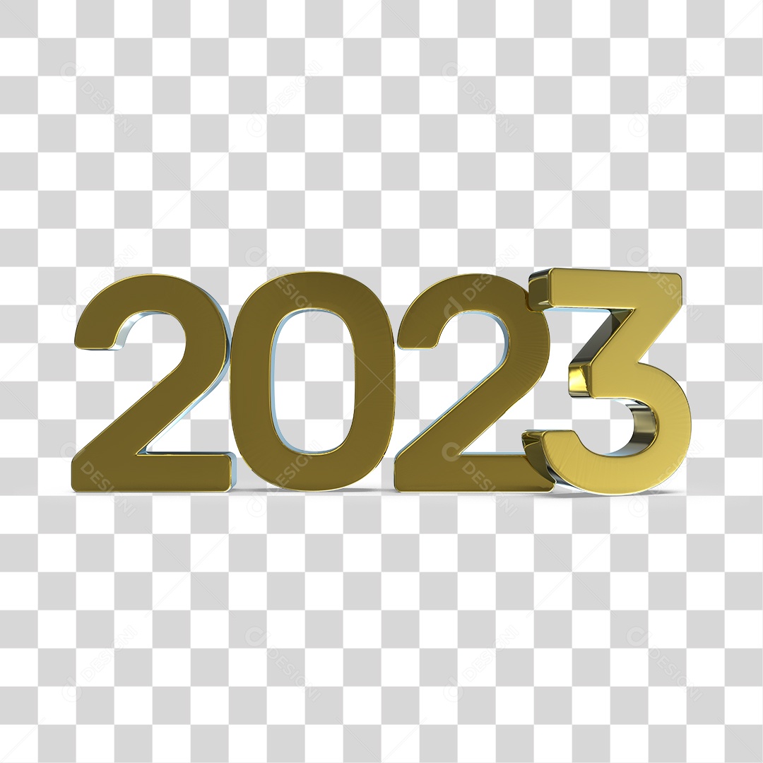 Número 3D 2023 Ano Novo PNG Transparente Sem Fundo