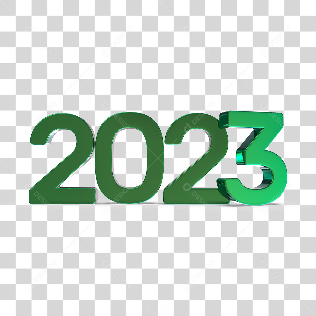 Número 3D 2023 Ano Novo PNG Transparente Sem Fundo