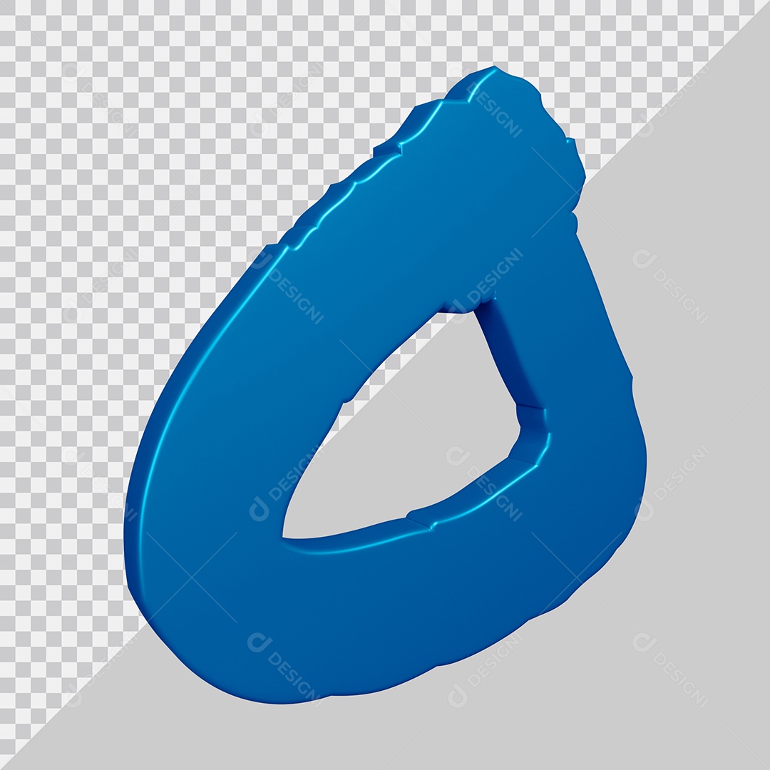 Elemento 3D Para Composição Letra O Azul PSD