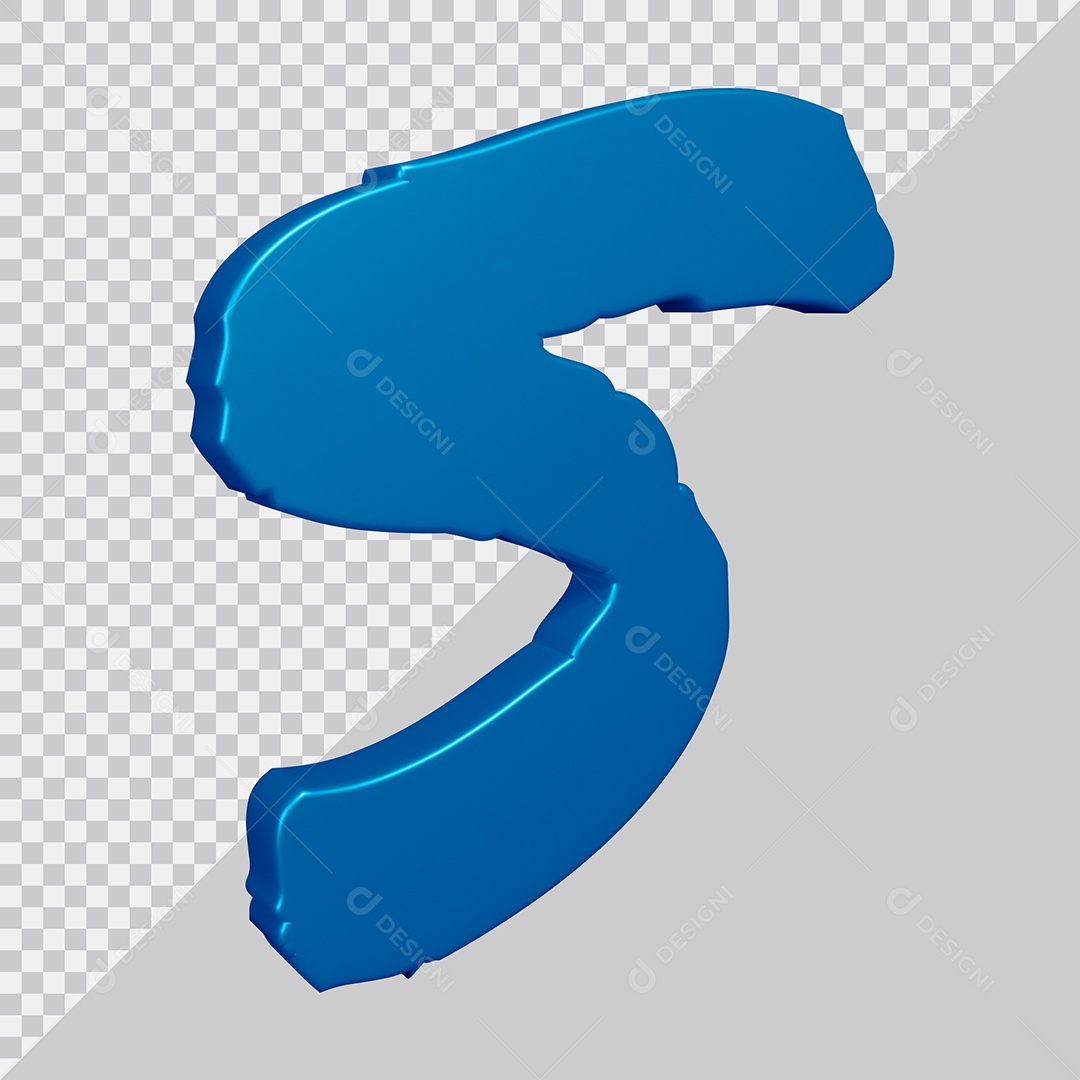 Elemento 3D Para Composição Letra S Azul PSD