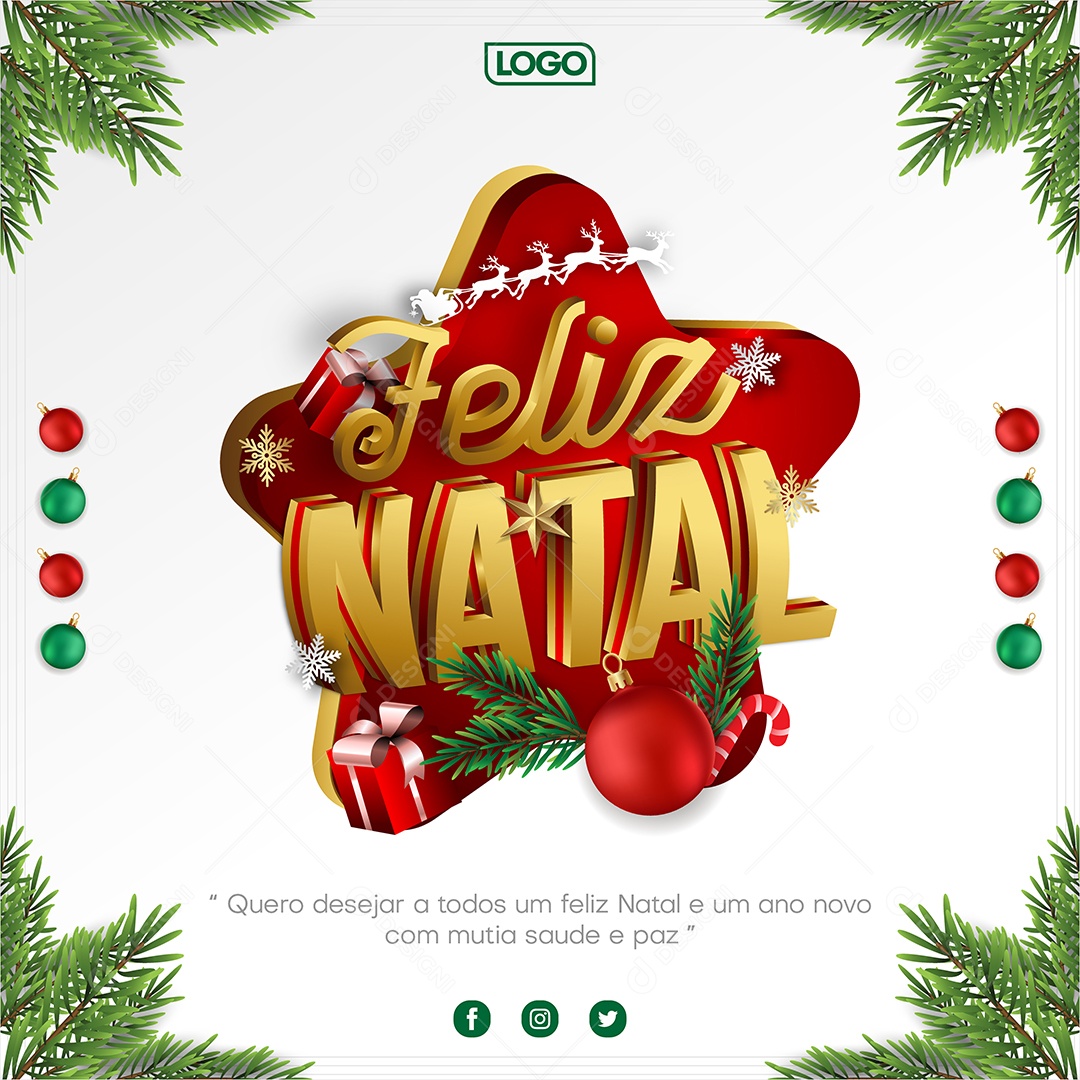 Social Media Template Feliz Natal 2022 EPS Editável