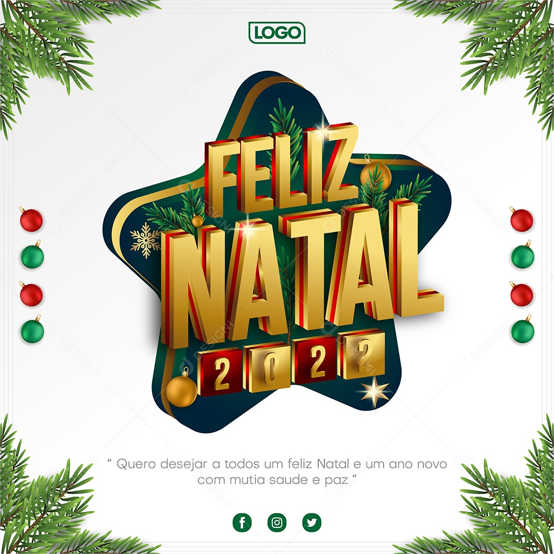 Social Media Template Feliz Natal 2022 EPS Editável